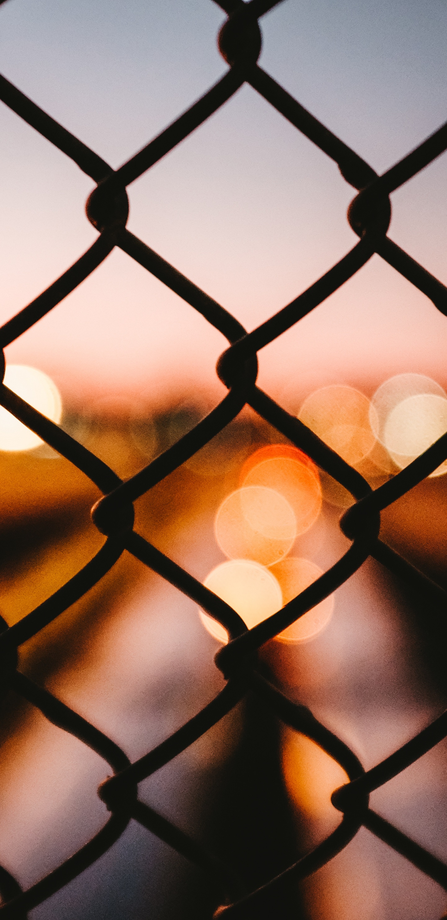Valla de Metal Negro Durante la Puesta de Sol. Wallpaper in 1440x2960 Resolution