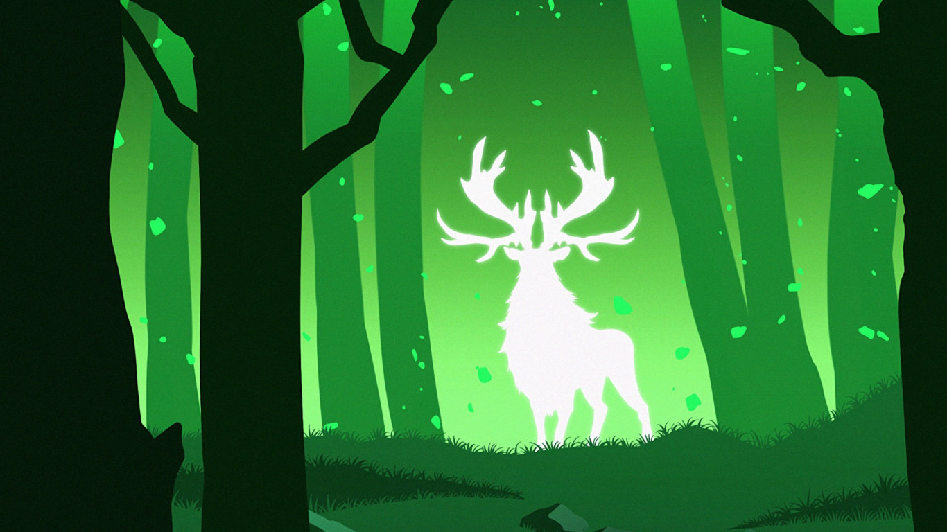 Silhouette Von Bäumen Während Der Nacht. Wallpaper in 1366x768 Resolution