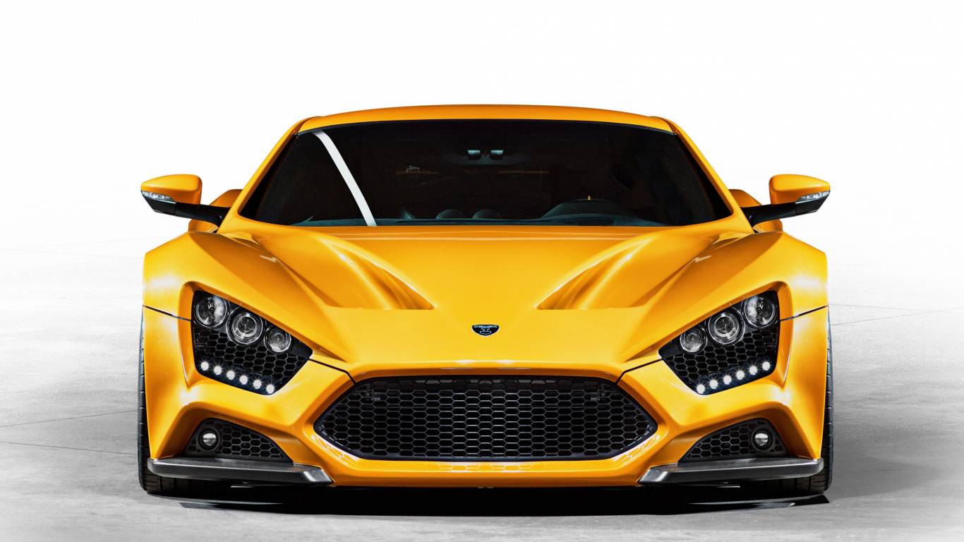 Gelber Porsche 911 Auf Weißem Hintergrund. Wallpaper in 1366x768 Resolution