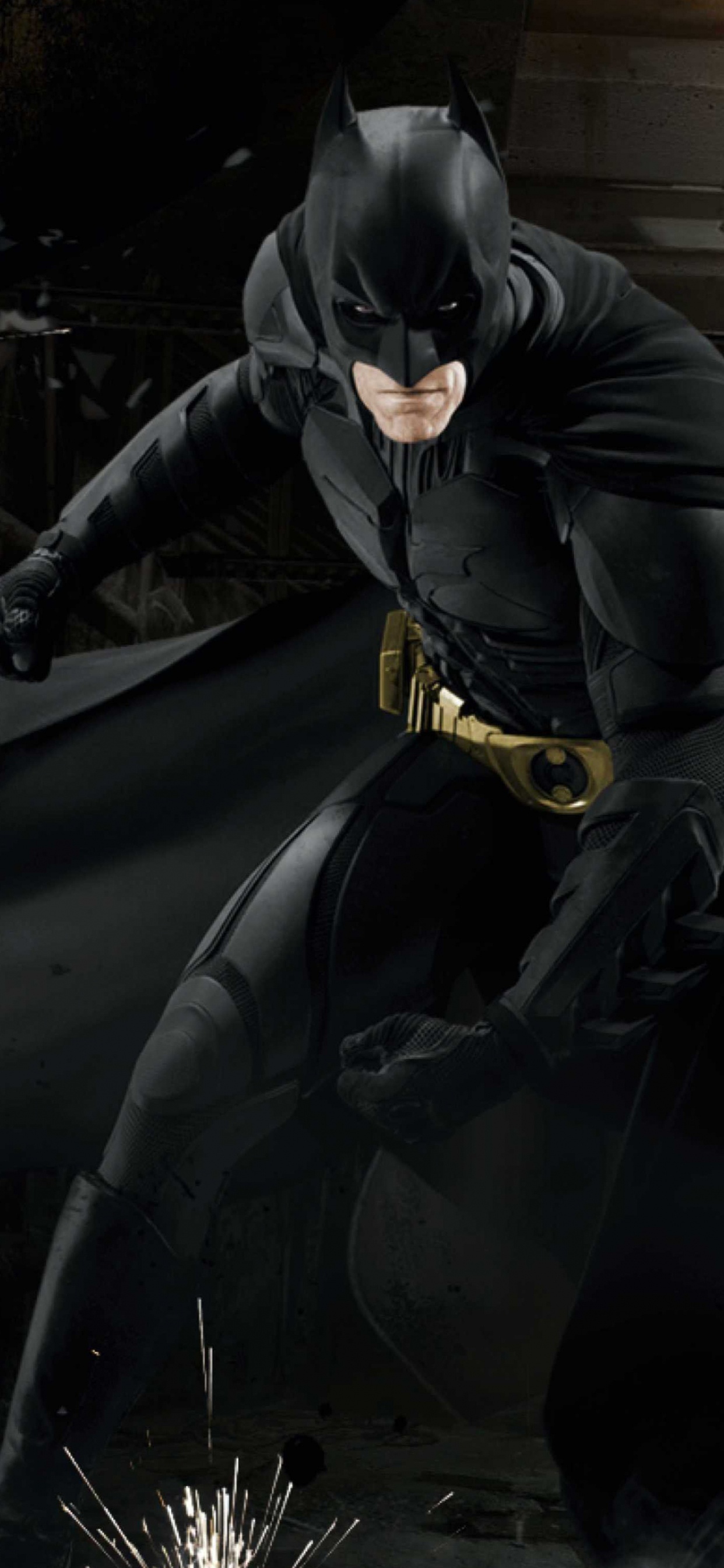 Man in Black Coat and Pants Standing on Black Surface. Wallpaper in 1242x2688 Resolution