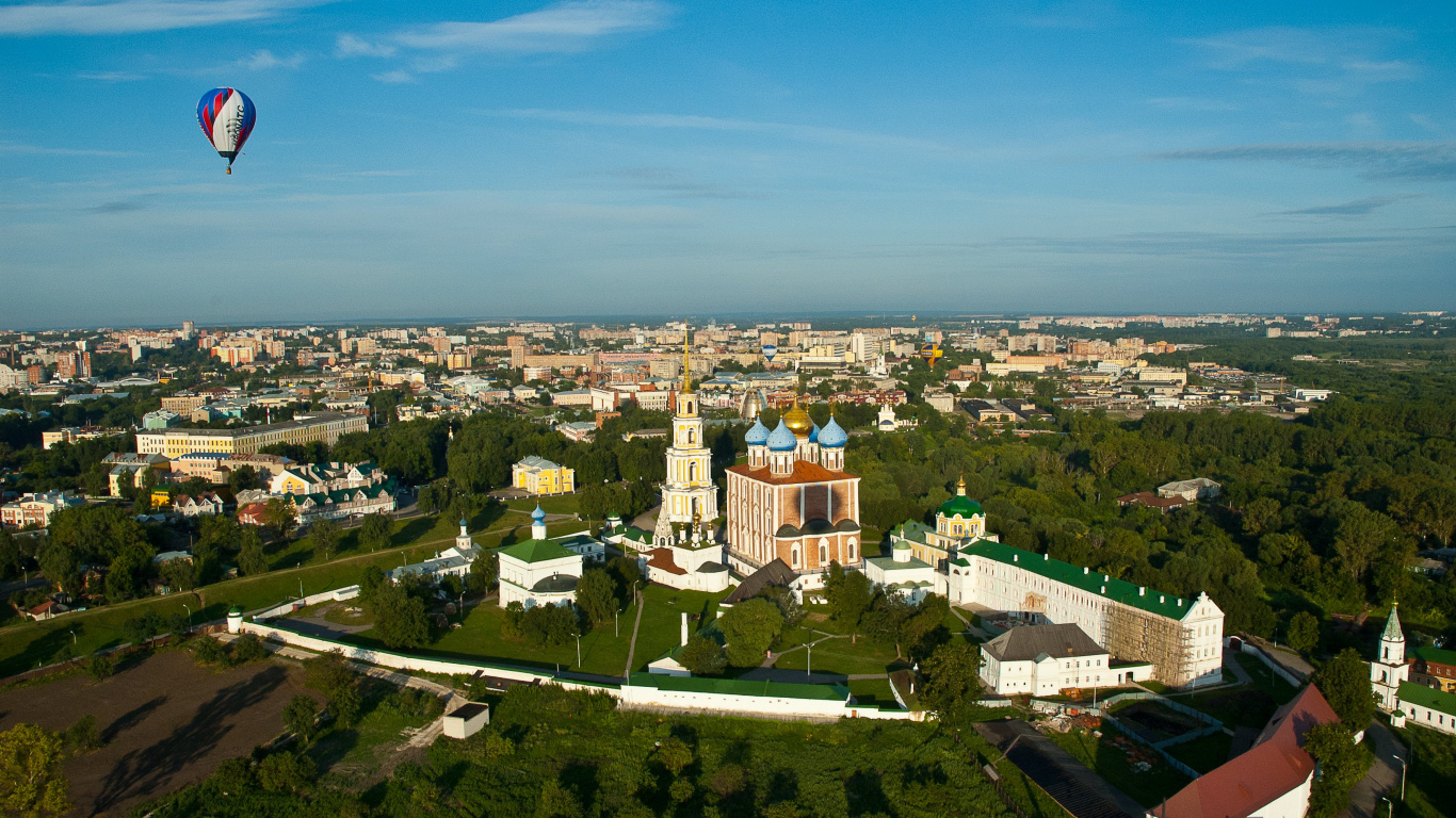 Aerial View of City During Daytime. Wallpaper in 1366x768 Resolution