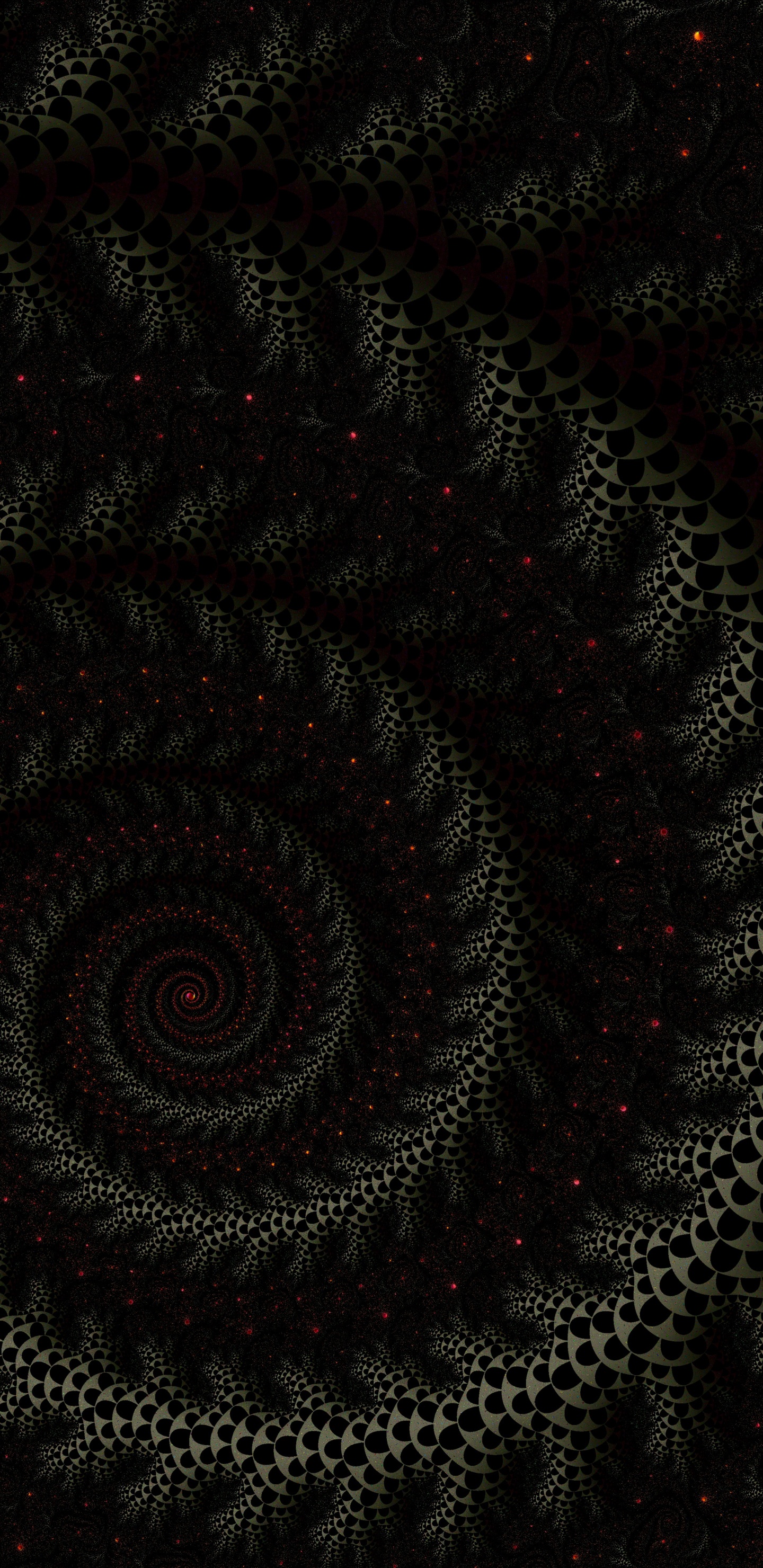 Schwarze Und Lila Runde Illustration. Wallpaper in 1440x2960 Resolution