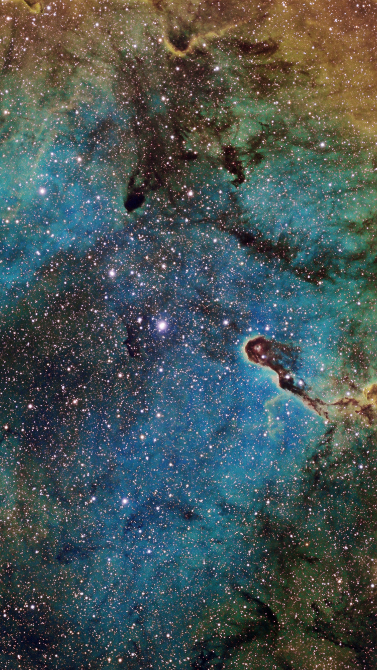 Blaue Und Braune Abstrakte Malerei. Wallpaper in 750x1334 Resolution