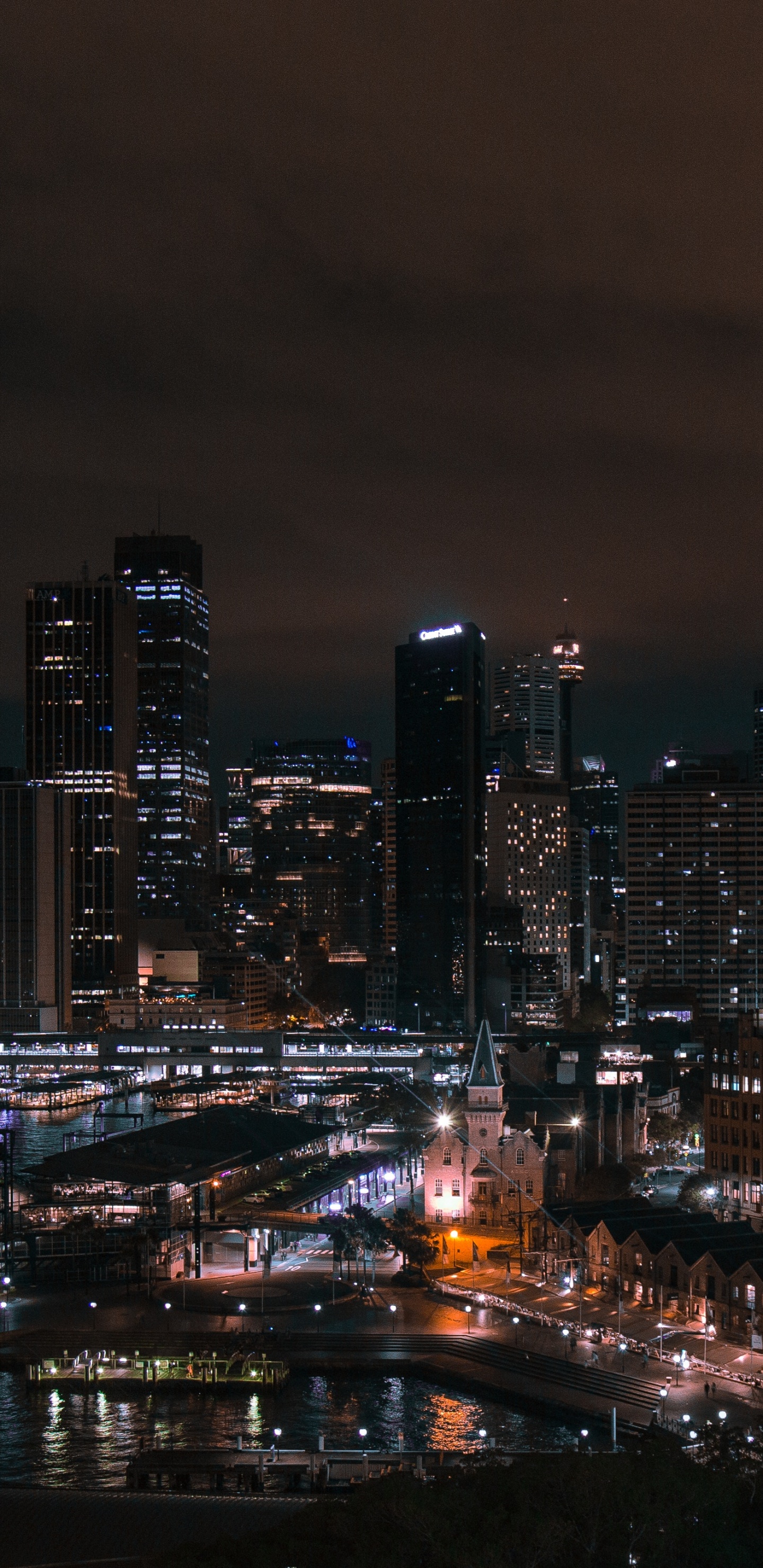 Horizonte de la Ciudad Durante la Noche. Wallpaper in 1440x2960 Resolution