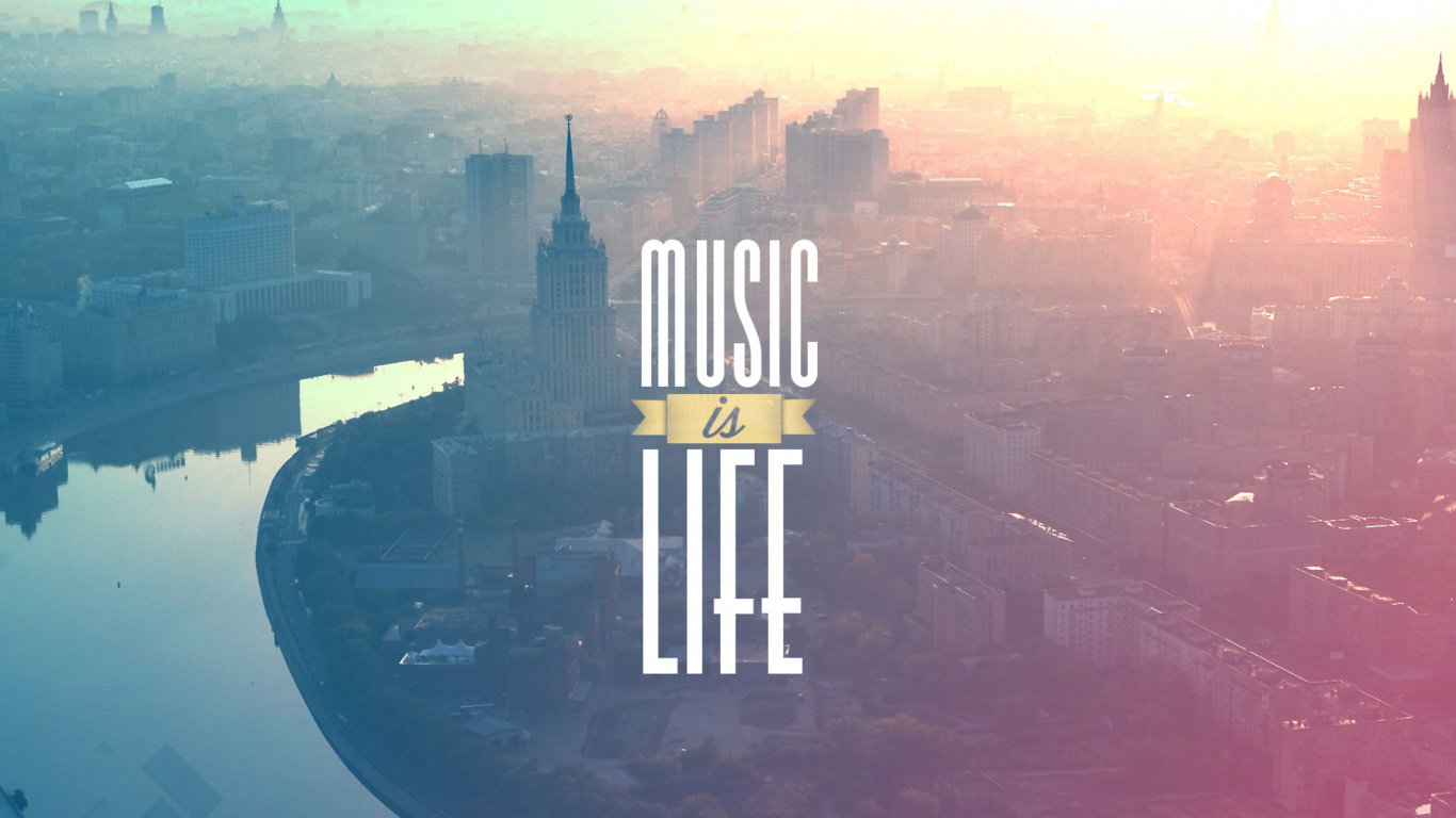 Atmosphere, Skyscraper, City, Music, Sky. Wallpaper in 1366x768 Resolution