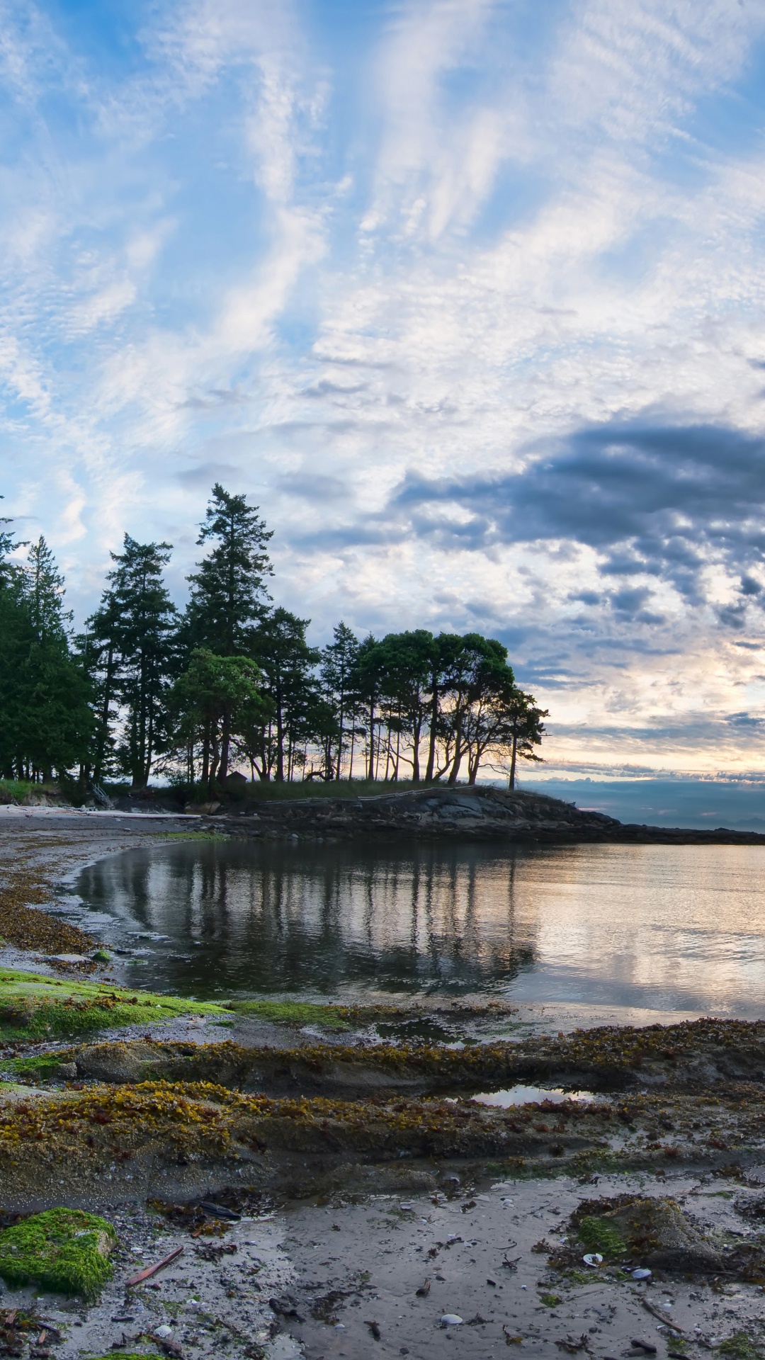 性质, 岸边, 天空, 反射 壁纸 1080x1920 允许