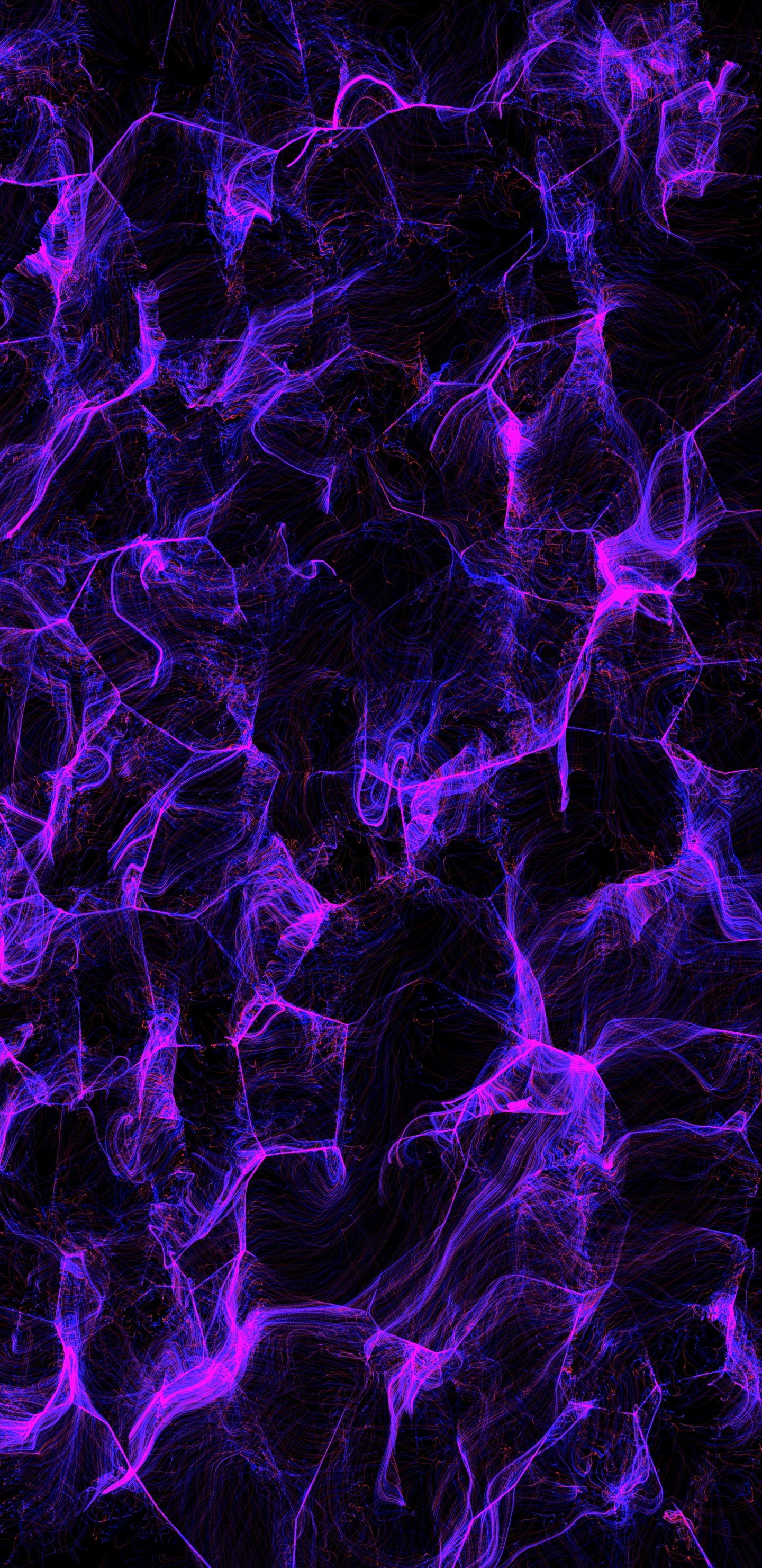 Peinture Abstraite Violette et Bleue. Wallpaper in 1440x2960 Resolution