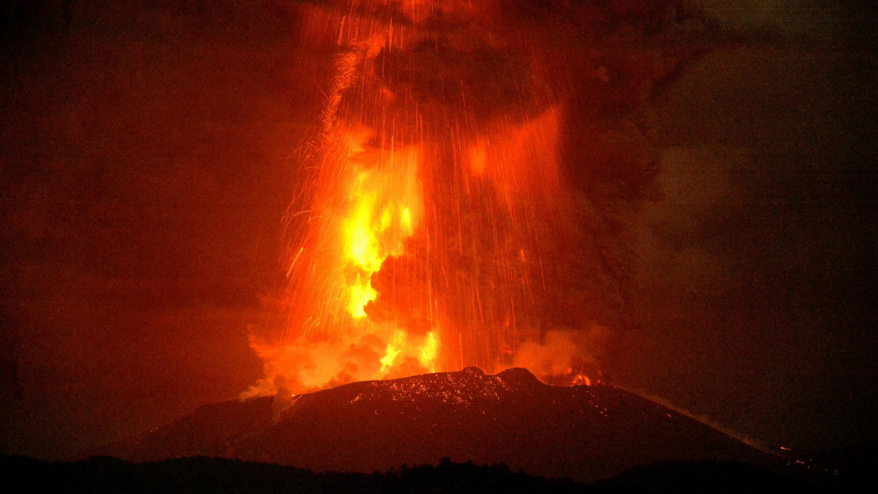 火山灰, 热, 类型的火山爆发, 火山的地貌, 篝火 壁纸 1280x720 允许