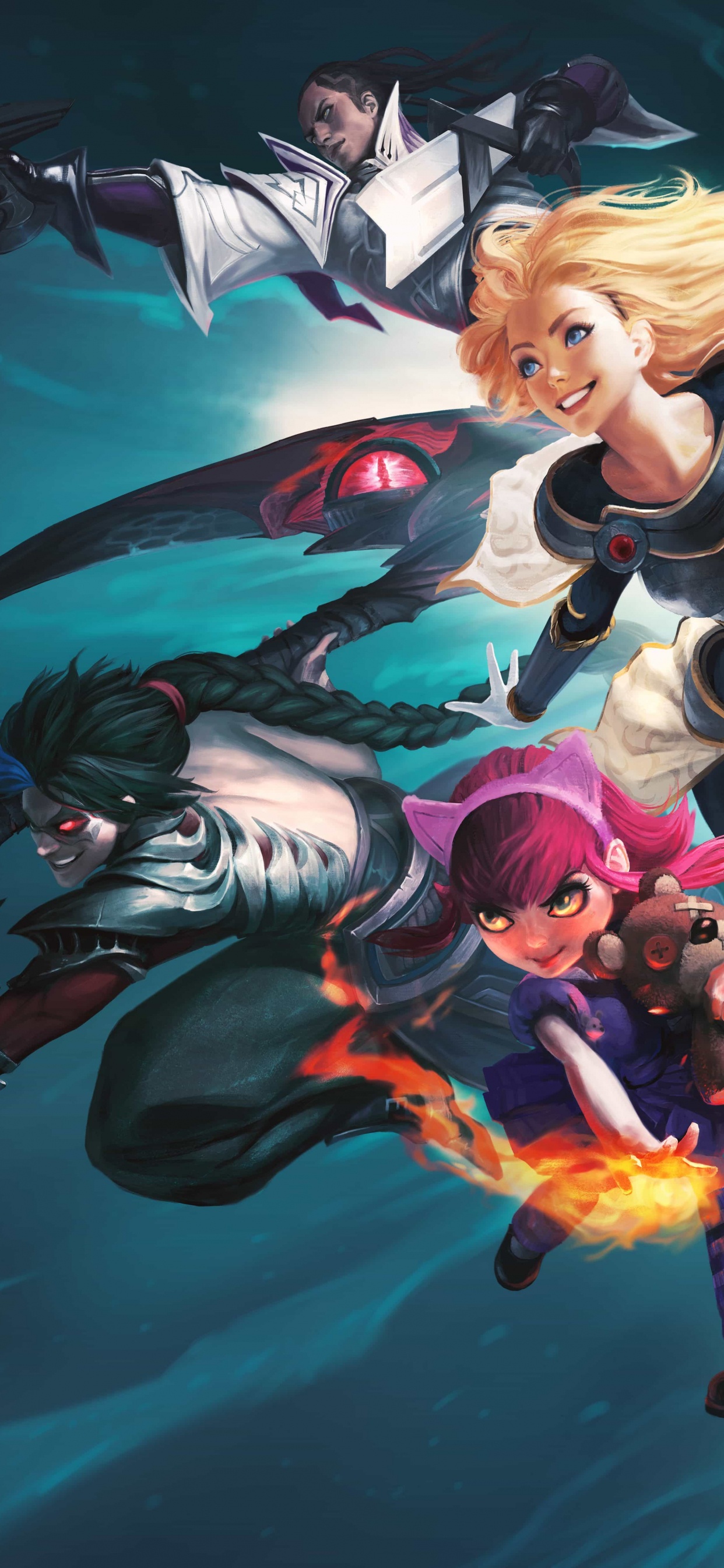 Liga de Leyendas, Riot Games, Anime, Ilustración, Diversión. Wallpaper in 1242x2688 Resolution