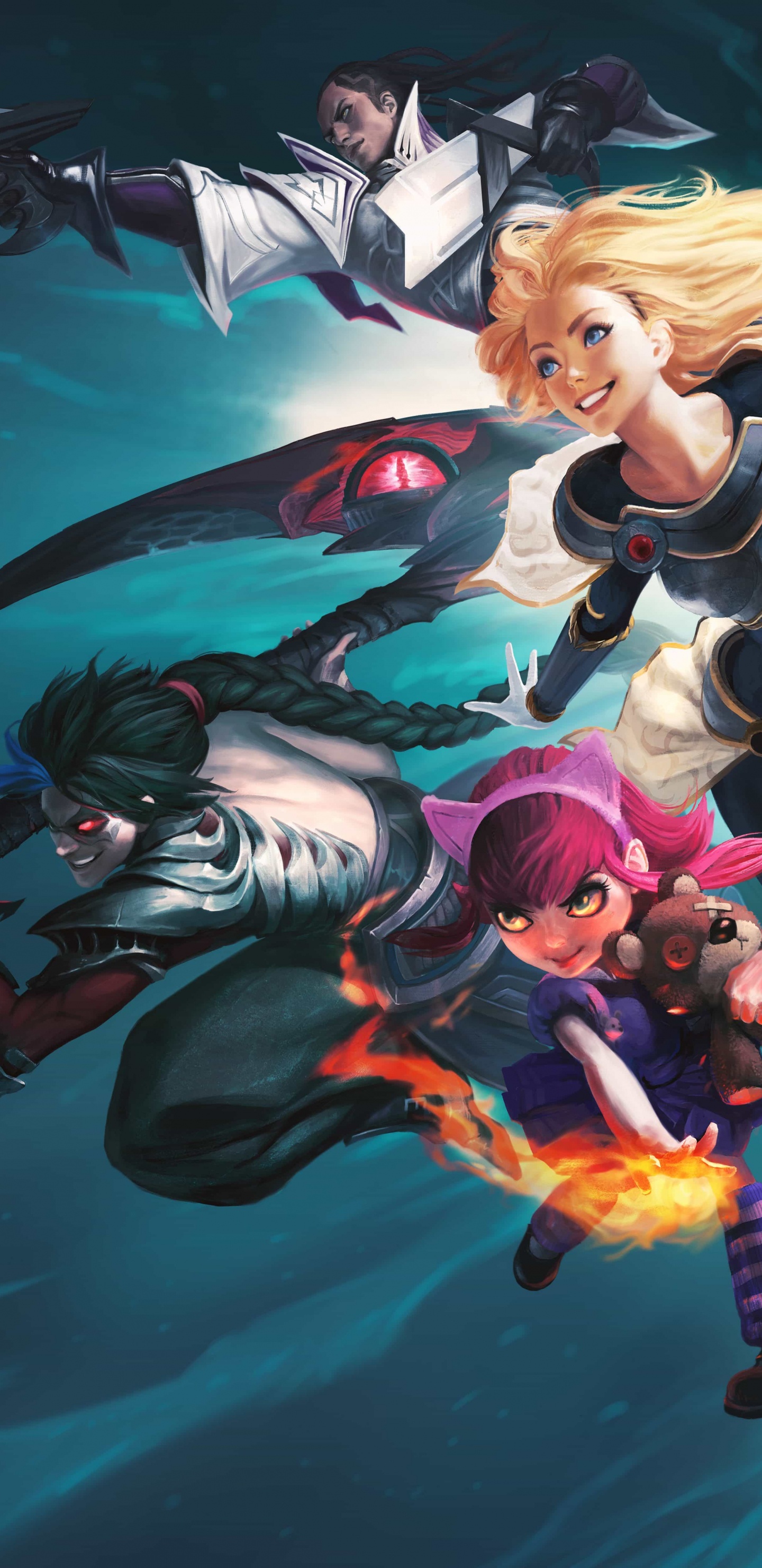 Liga de Leyendas, Riot Games, Anime, Ilustración, Diversión. Wallpaper in 1440x2960 Resolution