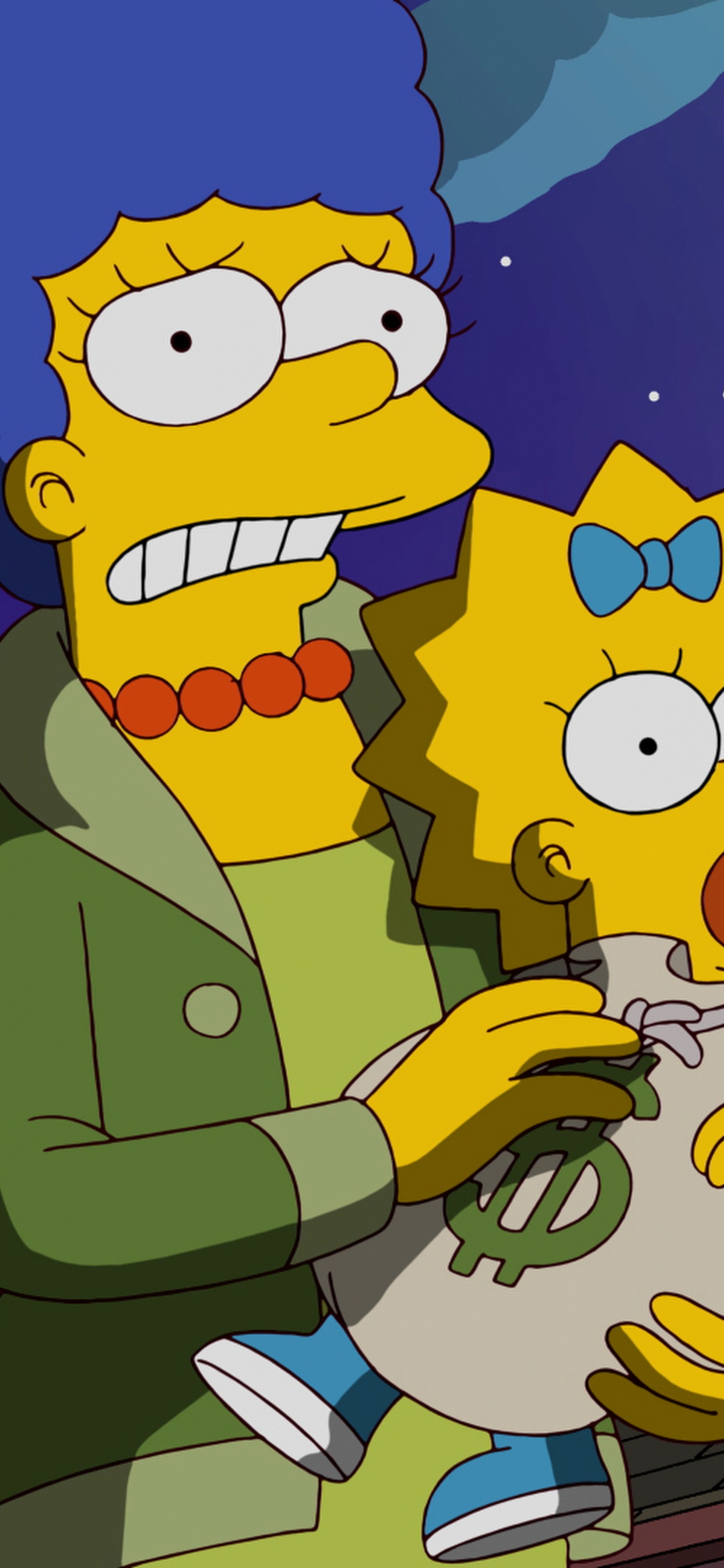 Mickey Mouse Con Paraguas Rojo y Azul Ilustración. Wallpaper in 1242x2688 Resolution