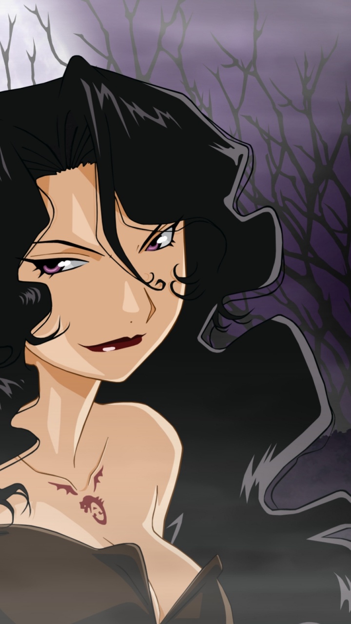 Mujer en Vestido Negro Personaje de Anime. Wallpaper in 720x1280 Resolution