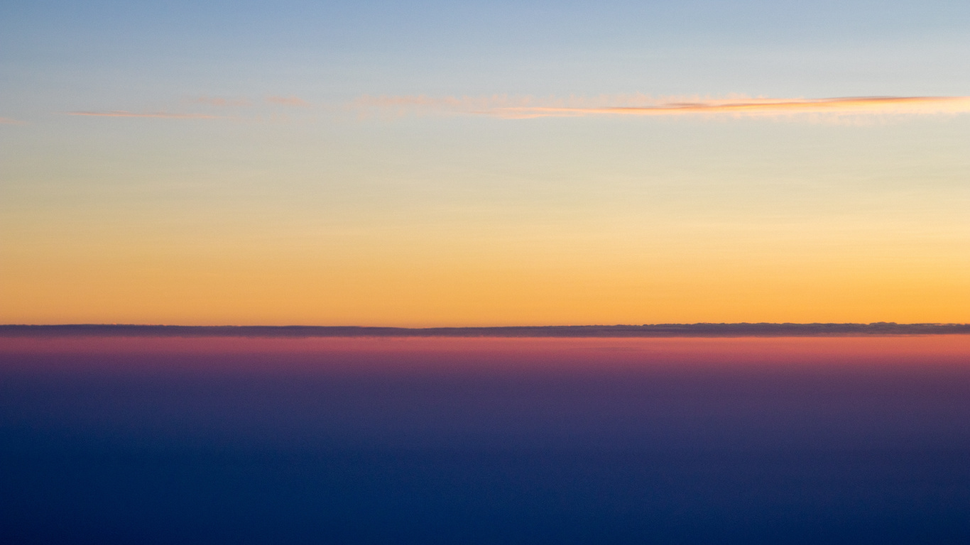 Horizon, Blue, Mer, Eau, Lever. Wallpaper in 1366x768 Resolution