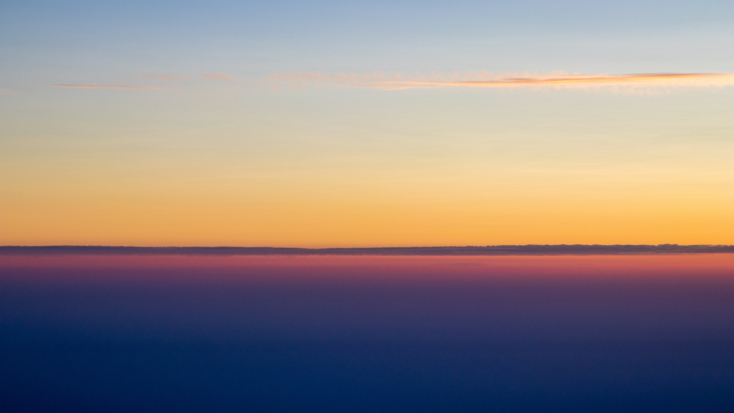 Horizont, Sonnenuntergang, Blau, Meer, Wasser. Wallpaper in 2560x1440 Resolution