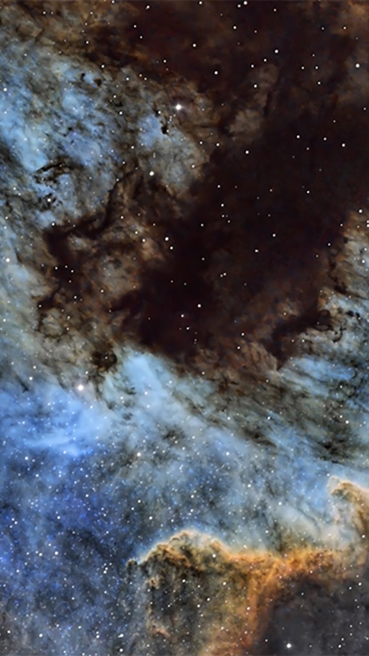 Blaue Und Braune Abstrakte Malerei. Wallpaper in 720x1280 Resolution