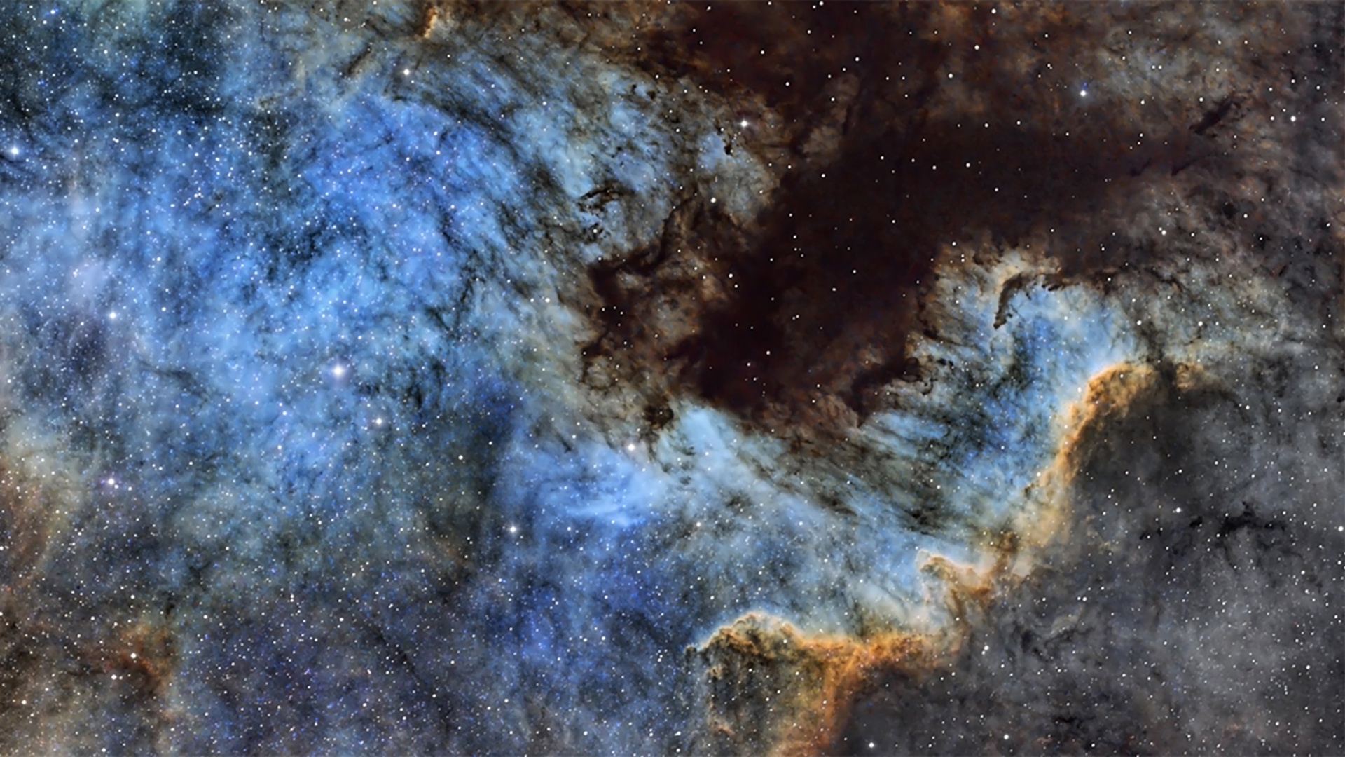 Peinture Abstraite Bleue et Brune. Wallpaper in 1920x1080 Resolution