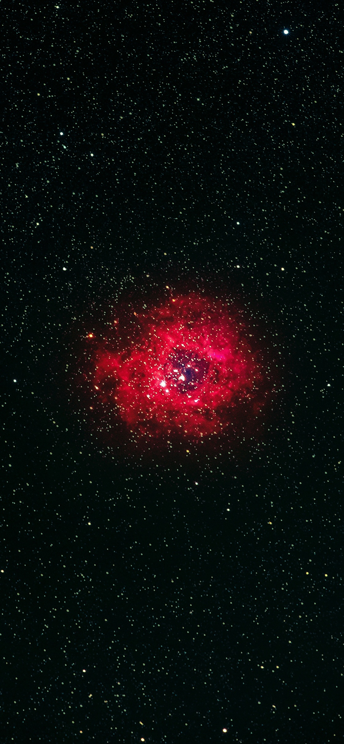 Rote Und Schwarze Galaxie Mit Sternen. Wallpaper in 1125x2436 Resolution