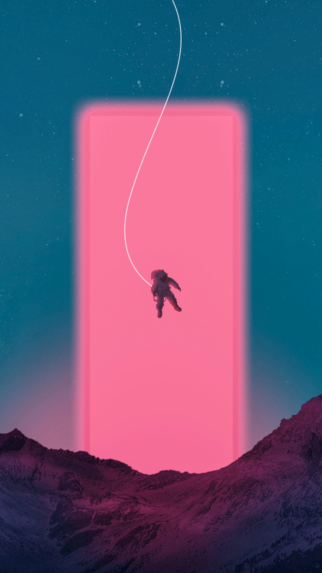 White Cable Wire Over Pink Macbook. Wallpaper in 1080x1920 Resolution