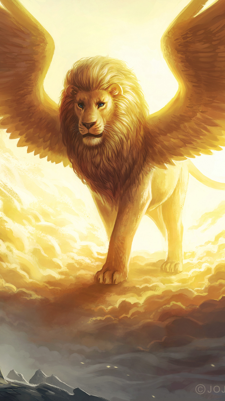 Löwe Und Löwe Abbildung Lion. Wallpaper in 750x1334 Resolution