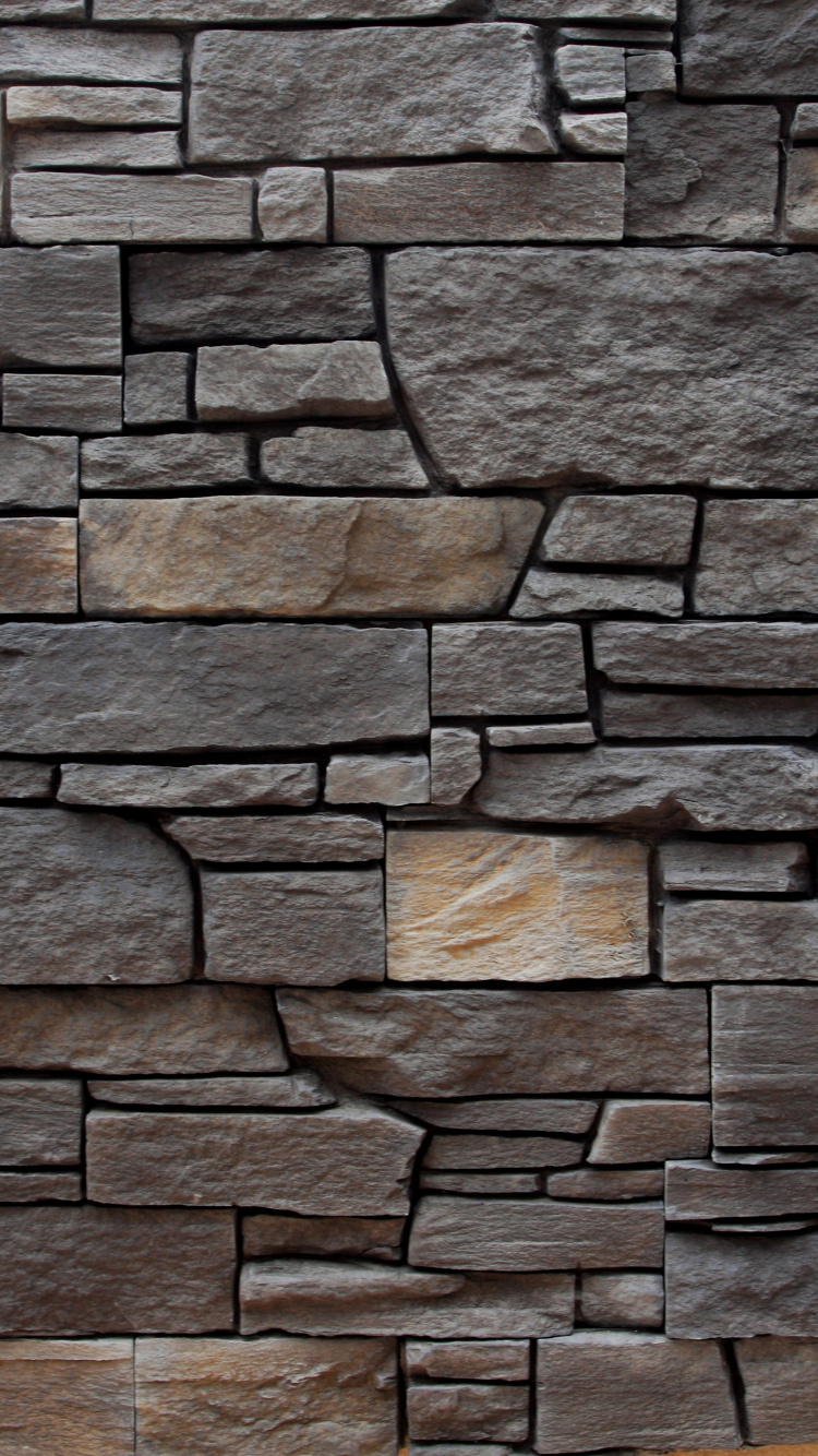 Brown and Grey Brick Wall. Wallpaper in 750x1334 Resolution