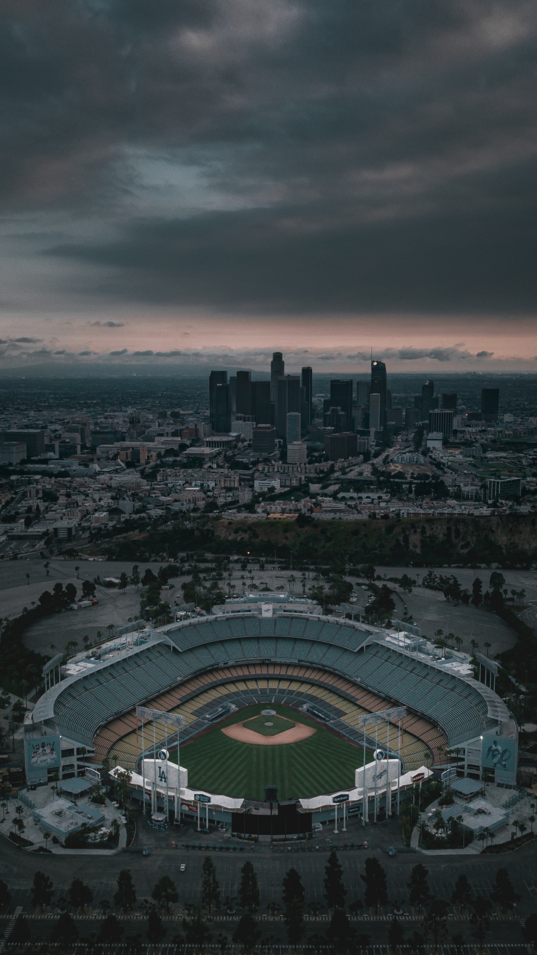 Aerial View of City Buildings During Night Time. Wallpaper in 1080x1920 Resolution