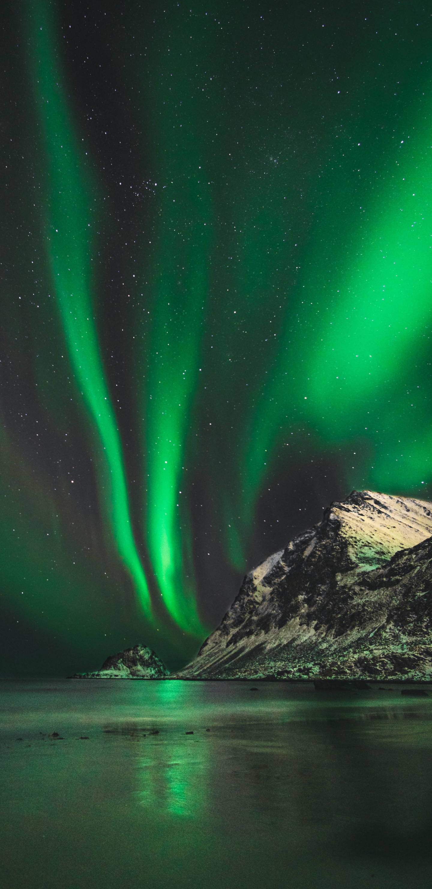 Aurora, Nature, Green, Lumière, Atmosphère. Wallpaper in 1440x2960 Resolution