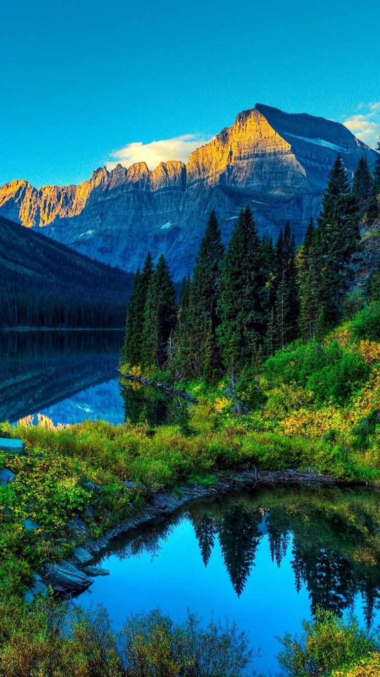 自然景观, 性质, 多山的地貌, 荒野, 反射 壁纸 750x1334 允许