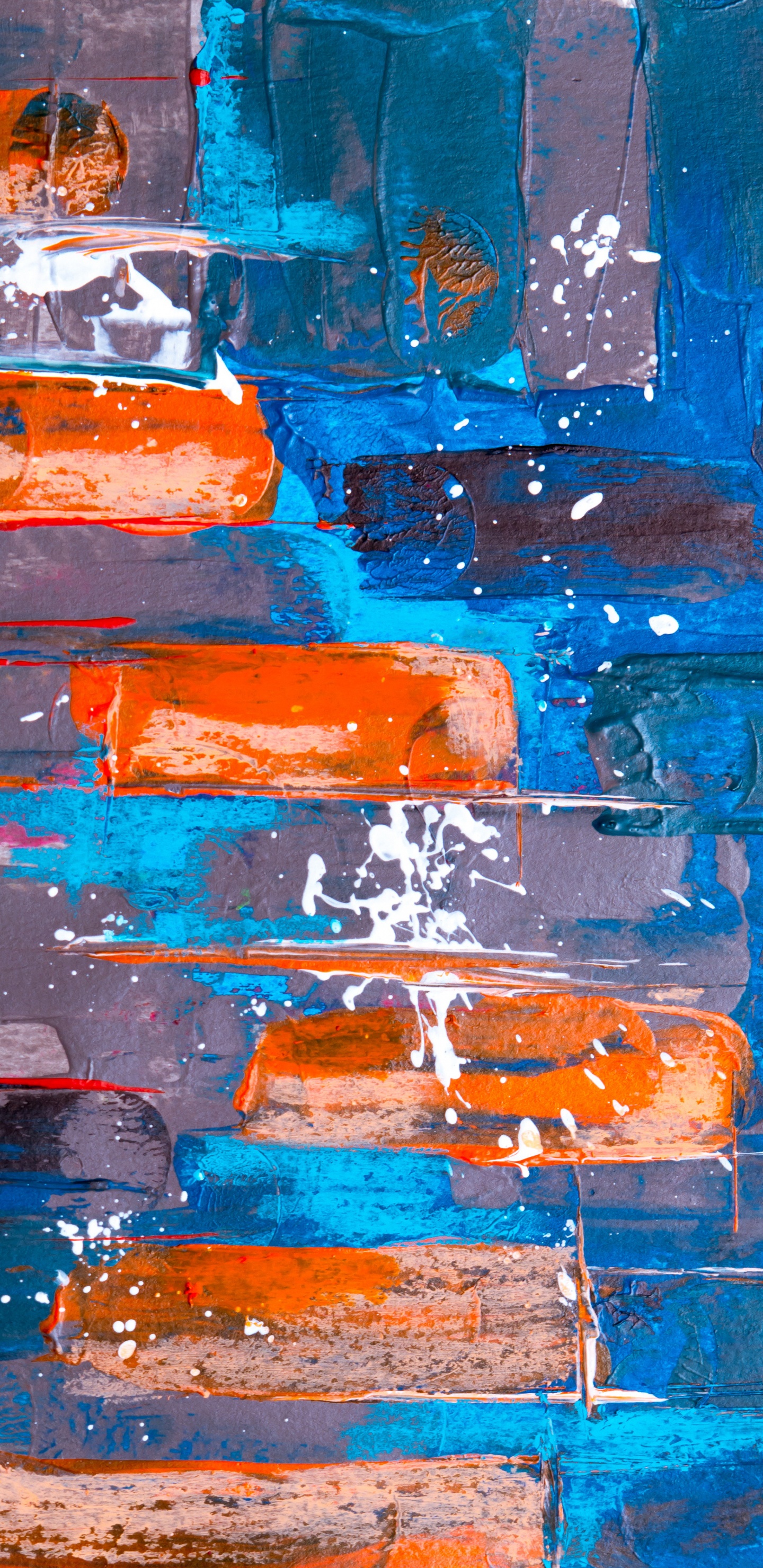 Muro de Hormigón Azul y Naranja. Wallpaper in 1440x2960 Resolution