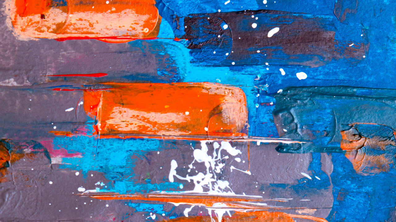 Blue and Orange Concrete Wall. Wallpaper in 1280x720 Resolution