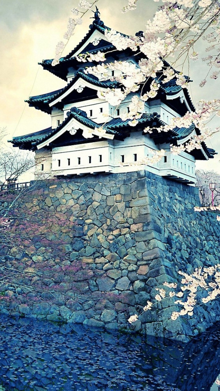 里程碑, 冬天, 弘前, 城堡, 天鹅城堡 壁纸 750x1334 允许