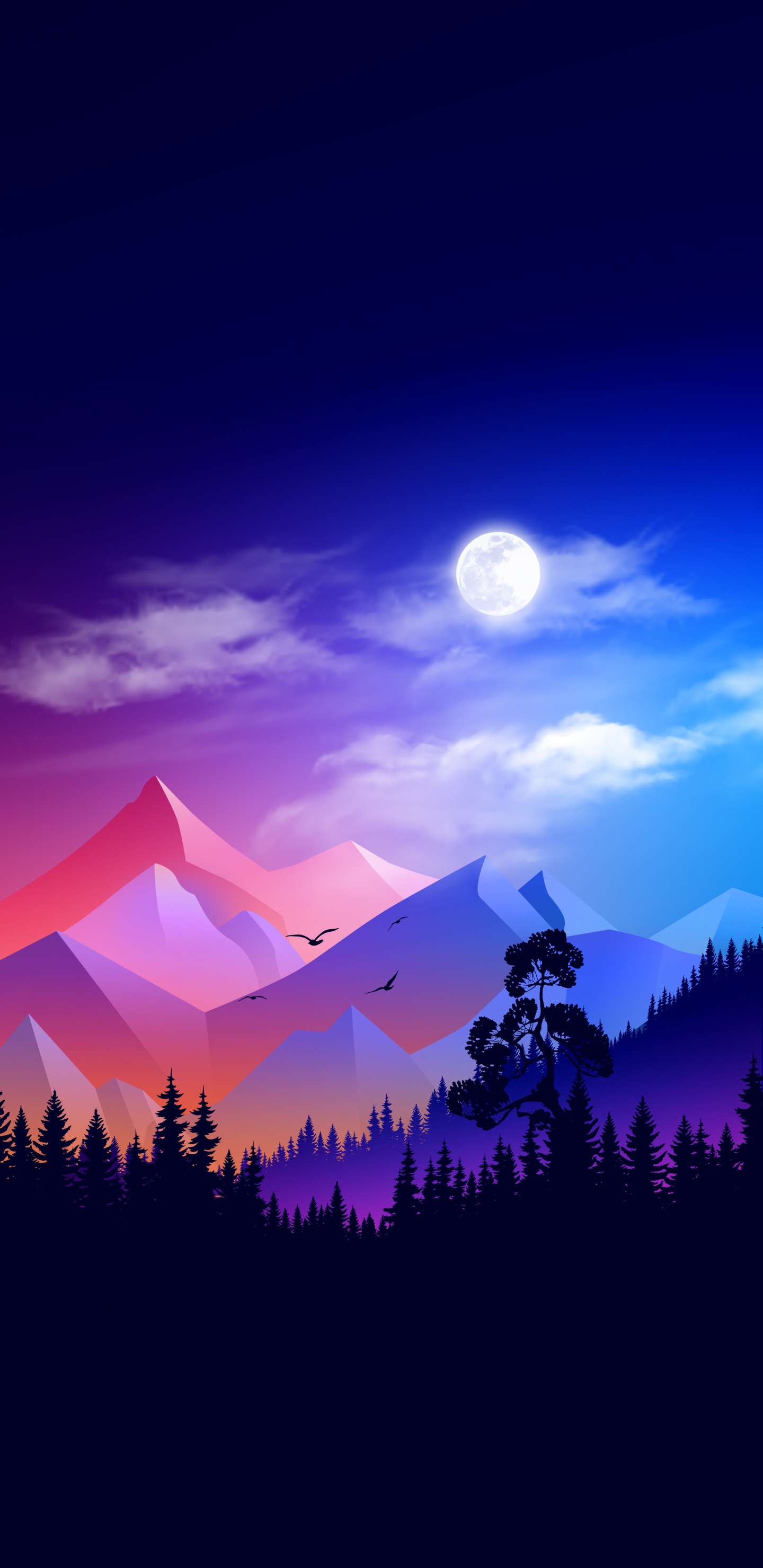 Zeichnung, Cloud, Atmosphäre, Mond, Naturlandschaft. Wallpaper in 1440x2960 Resolution