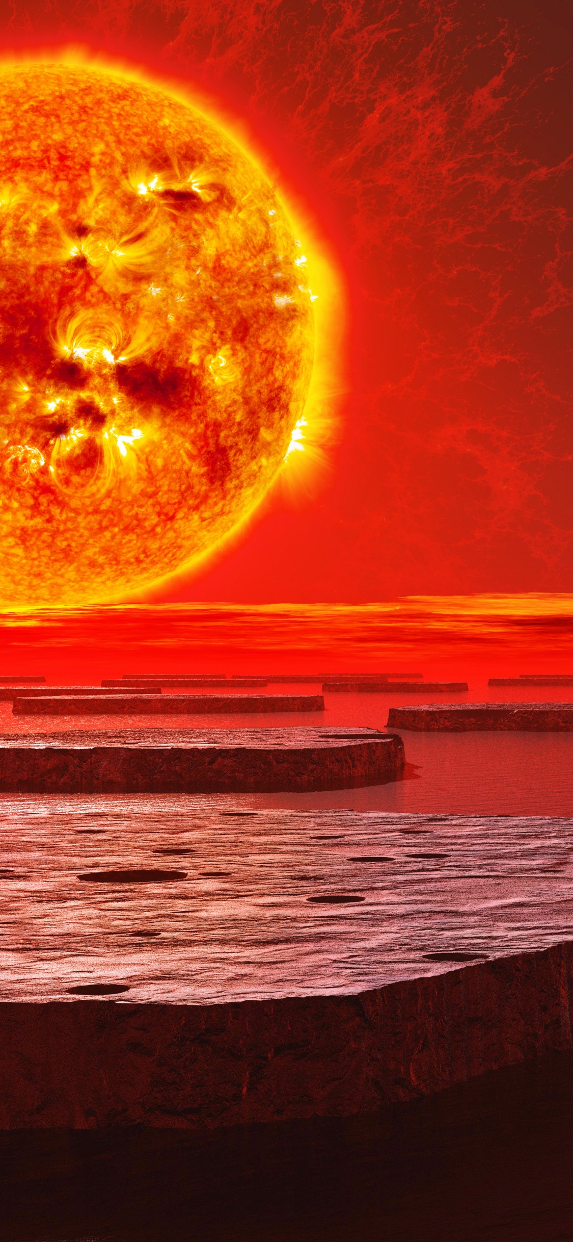 Gewässer Bei Sonnenuntergang. Wallpaper in 1125x2436 Resolution