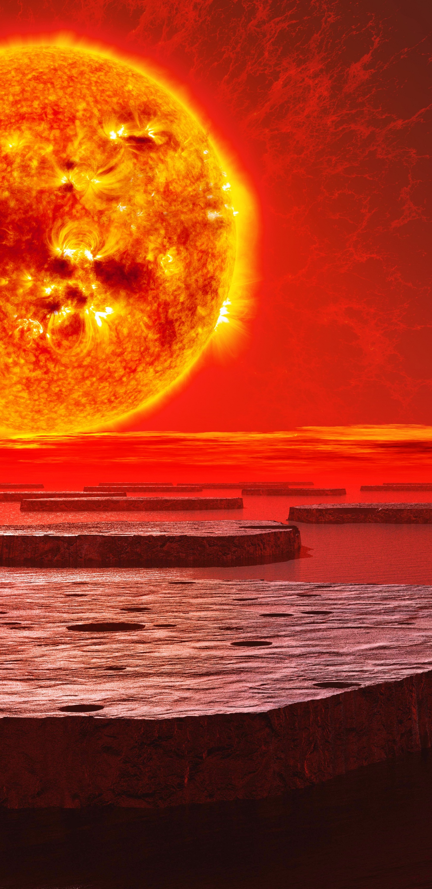 Body of Water During Sunset. Wallpaper in 1440x2960 Resolution