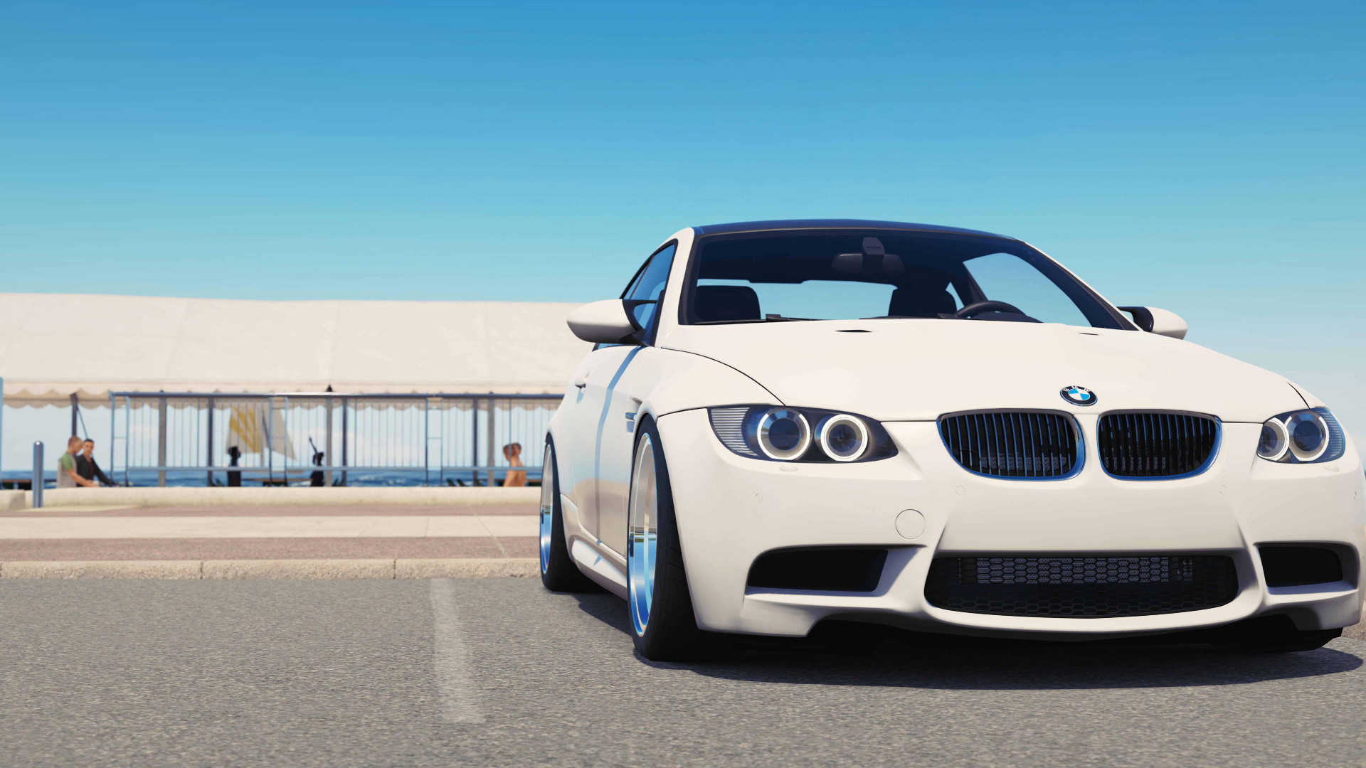 White Bmw m 3 Coupe Parked on Gray Asphalt Road During Daytime. Wallpaper in 1920x1080 Resolution