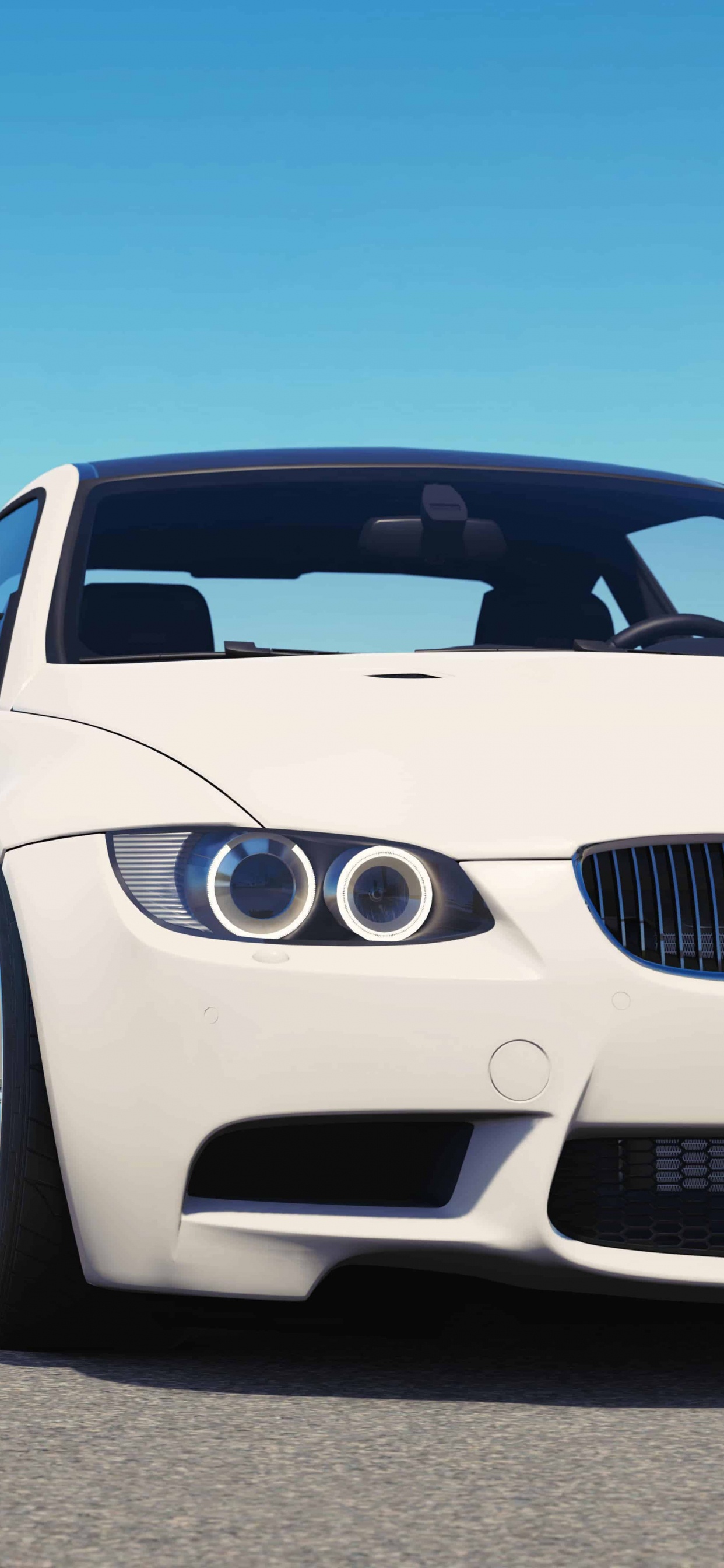 BMW M 3 Coupé Blanco Estacionado en la Carretera de Asfalto Gris Durante el Día. Wallpaper in 1242x2688 Resolution