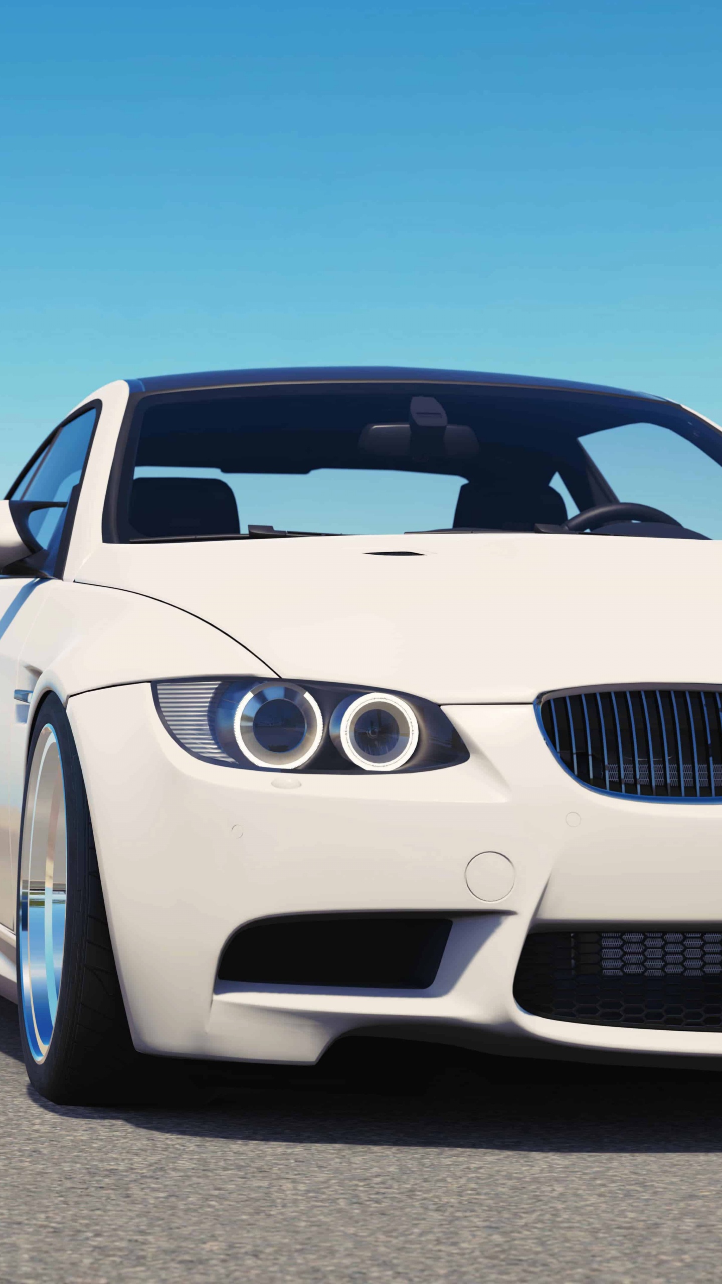 BMW M 3 Coupé Blanco Estacionado en la Carretera de Asfalto Gris Durante el Día. Wallpaper in 1440x2560 Resolution