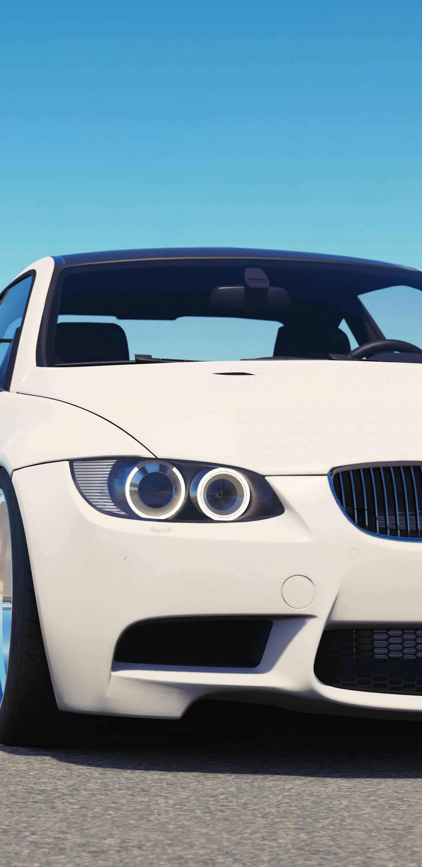 BMW M 3 Coupé Blanco Estacionado en la Carretera de Asfalto Gris Durante el Día. Wallpaper in 1440x2960 Resolution