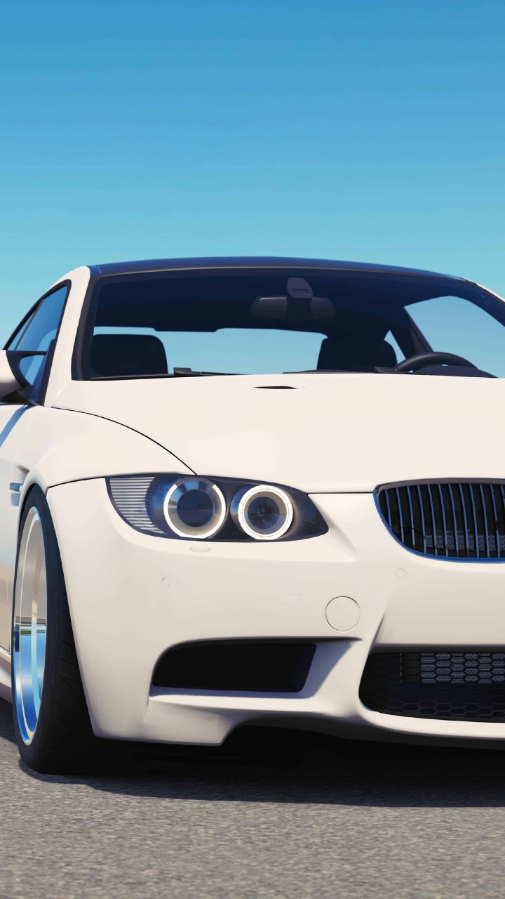 BMW M 3 Coupé Blanco Estacionado en la Carretera de Asfalto Gris Durante el Día. Wallpaper in 720x1280 Resolution