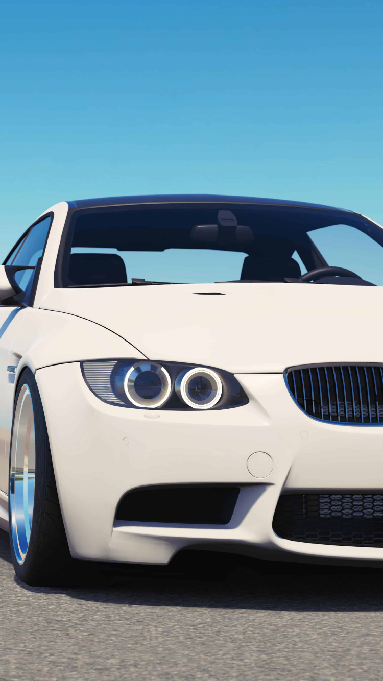BMW M 3 Coupé Blanco Estacionado en la Carretera de Asfalto Gris Durante el Día. Wallpaper in 750x1334 Resolution