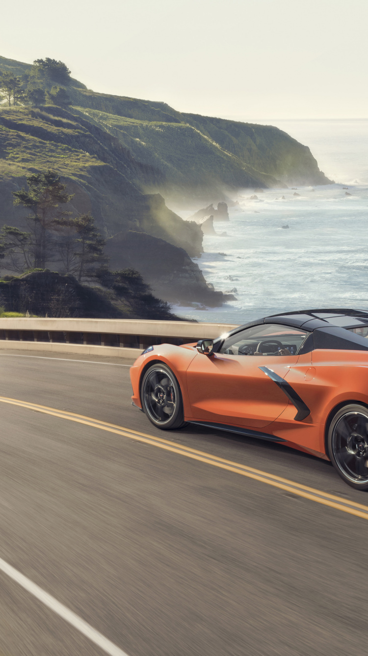 Corvette C8 Cabrio, Sportwagen, 2020 Chevrolet Corvette Cabrio, Car, Chevrolet. Wallpaper in 750x1334 Resolution