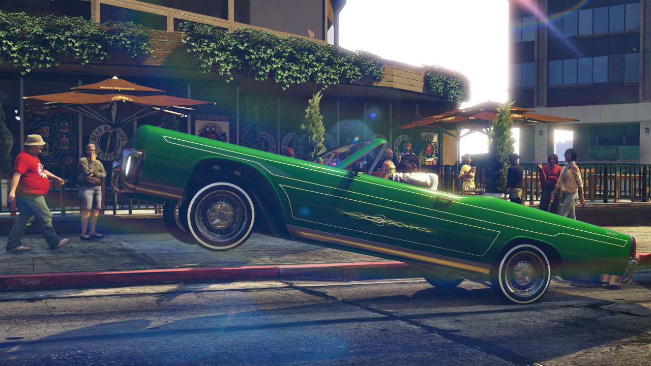 Grand Theft Auto v, Grand Theft Auto en Ligne, Rockstar Games, Lowrider, Playstation 4. Wallpaper in 1280x720 Resolution