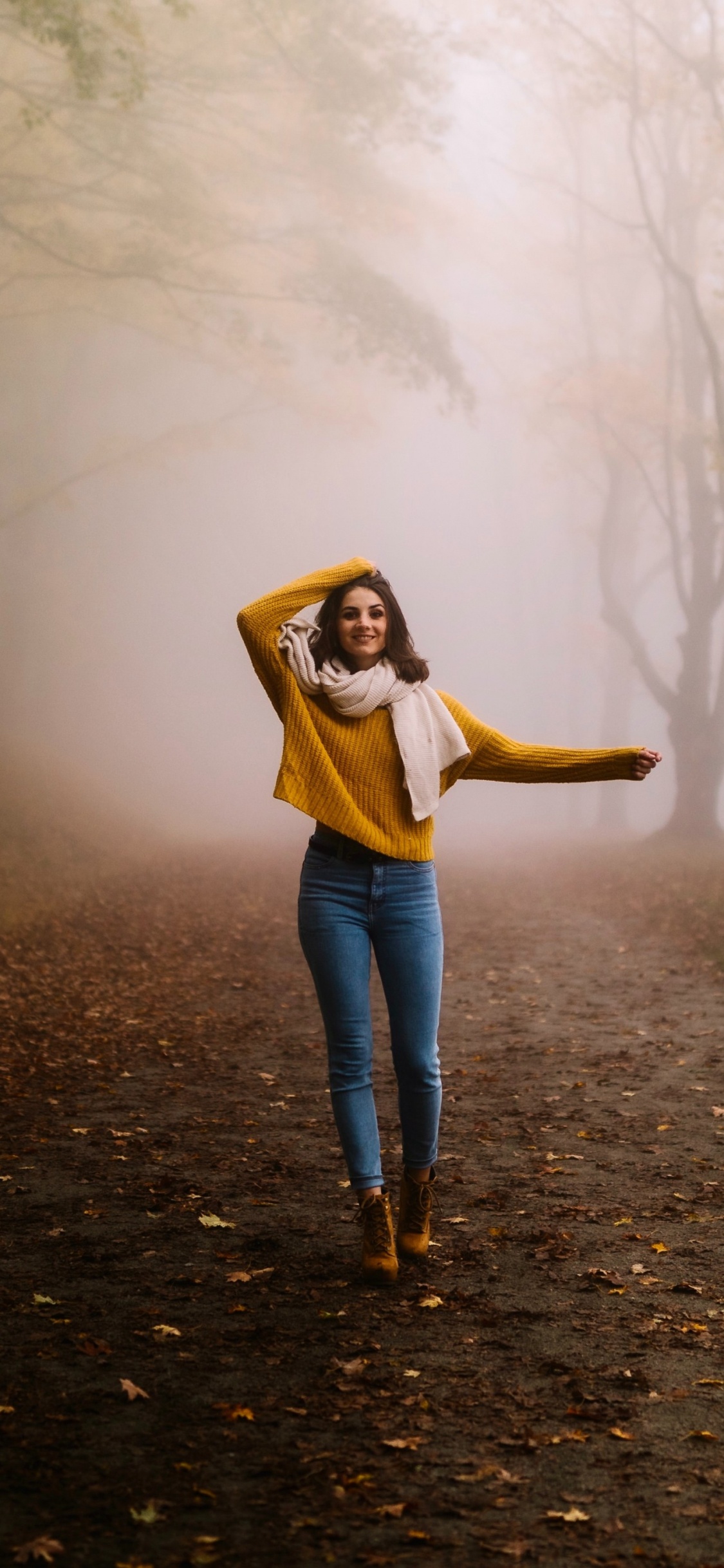 Road Fog, Plant, Atmosphere, People in Nature, Natural Landscape. Wallpaper in 1125x2436 Resolution