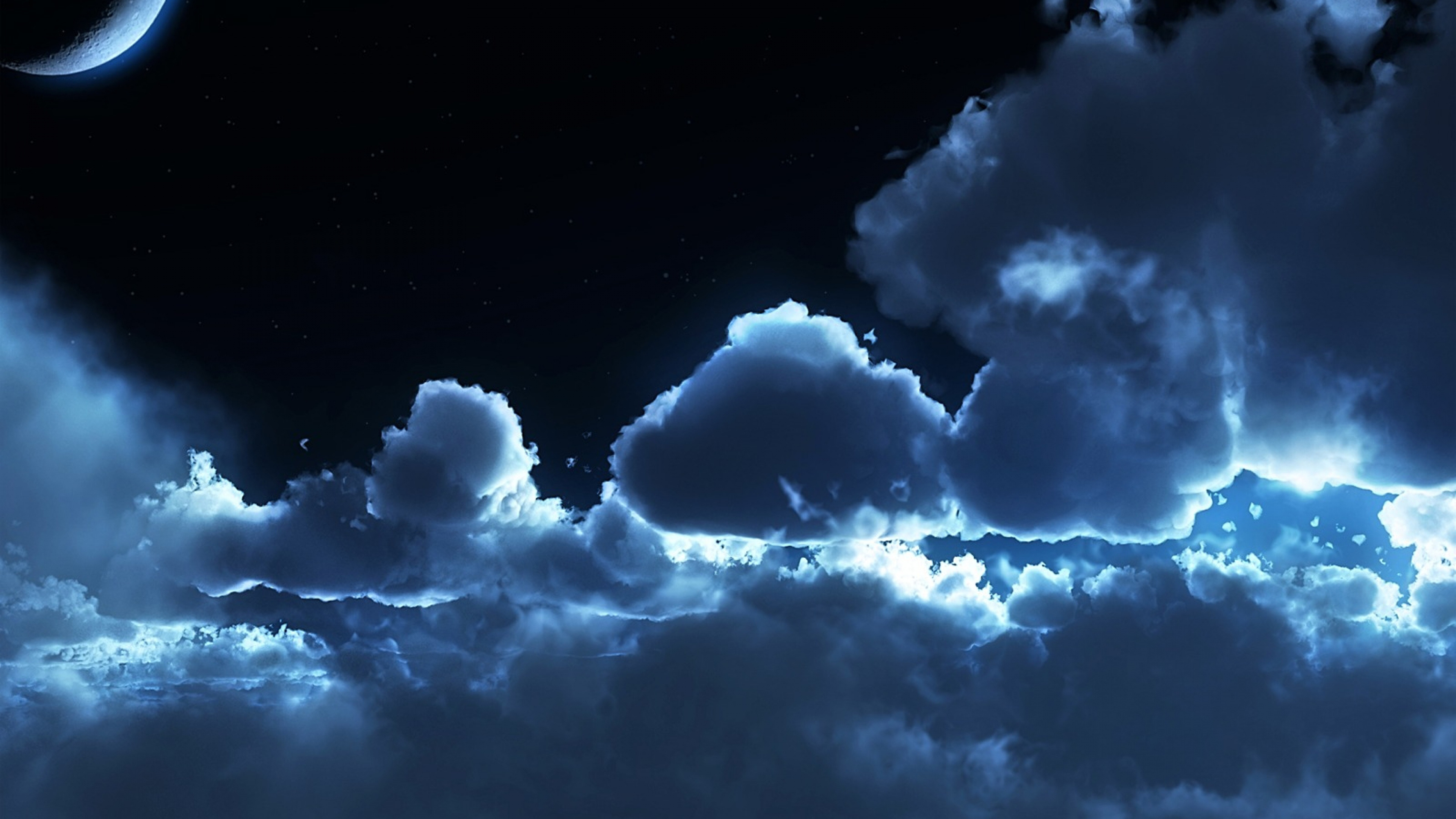 White Clouds and Blue Sky. Wallpaper in 3840x2160 Resolution