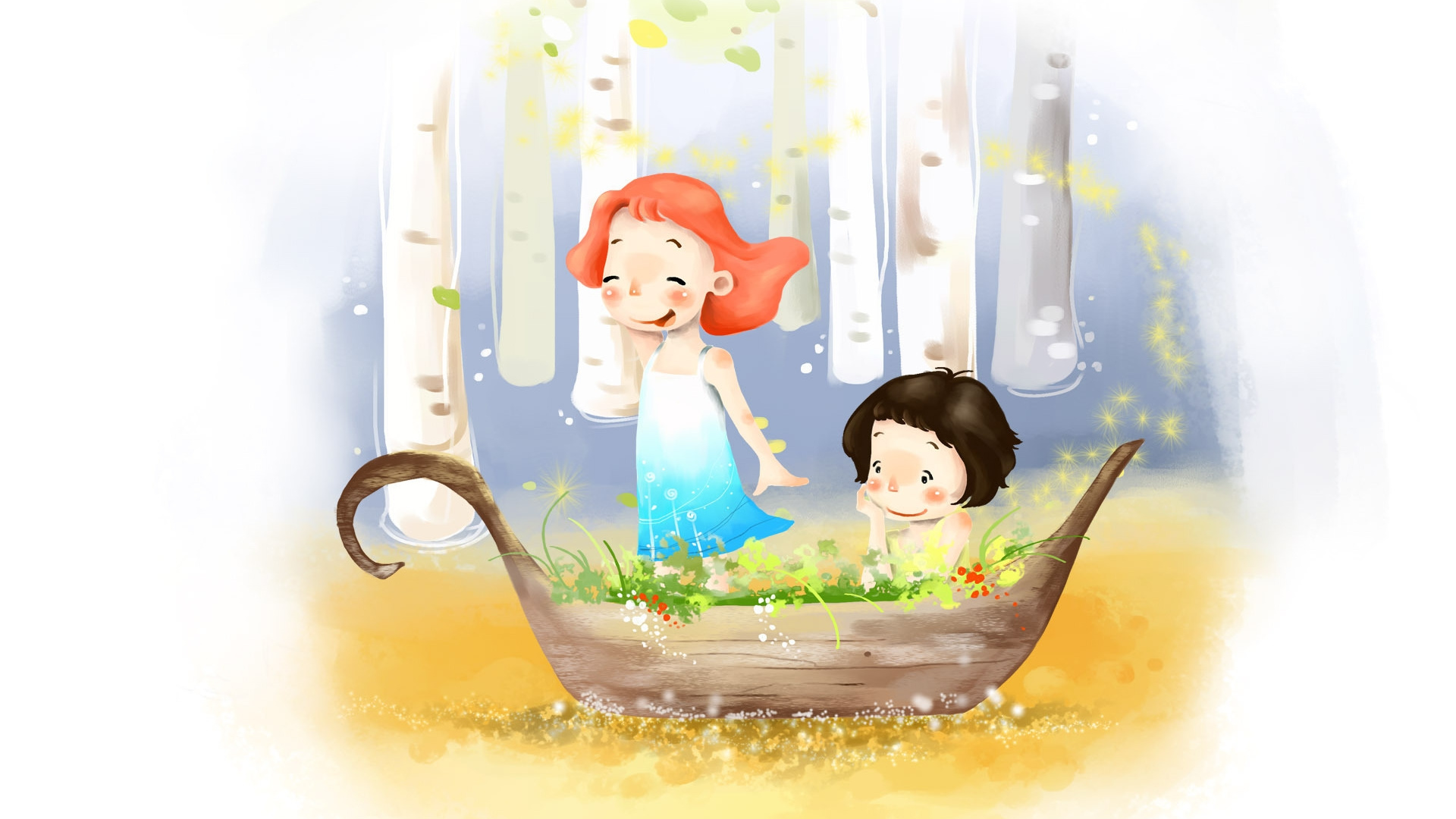 Santa Claus and Snowman in Bathtub. Wallpaper in 1920x1080 Resolution