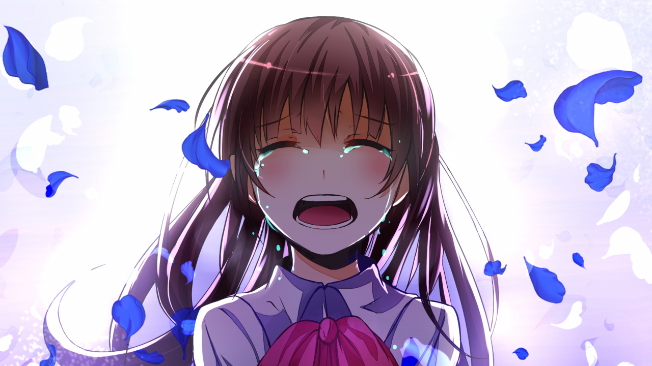 Fille en Caractère Anime Uniforme Scolaire Blanc et Noir. Wallpaper in 1280x720 Resolution