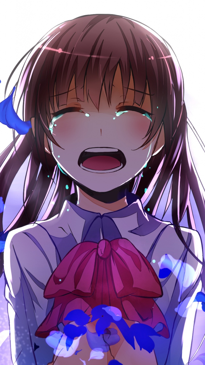 Mädchen in Weißer Und Schwarzer Schuluniform Anime-Figur. Wallpaper in 720x1280 Resolution