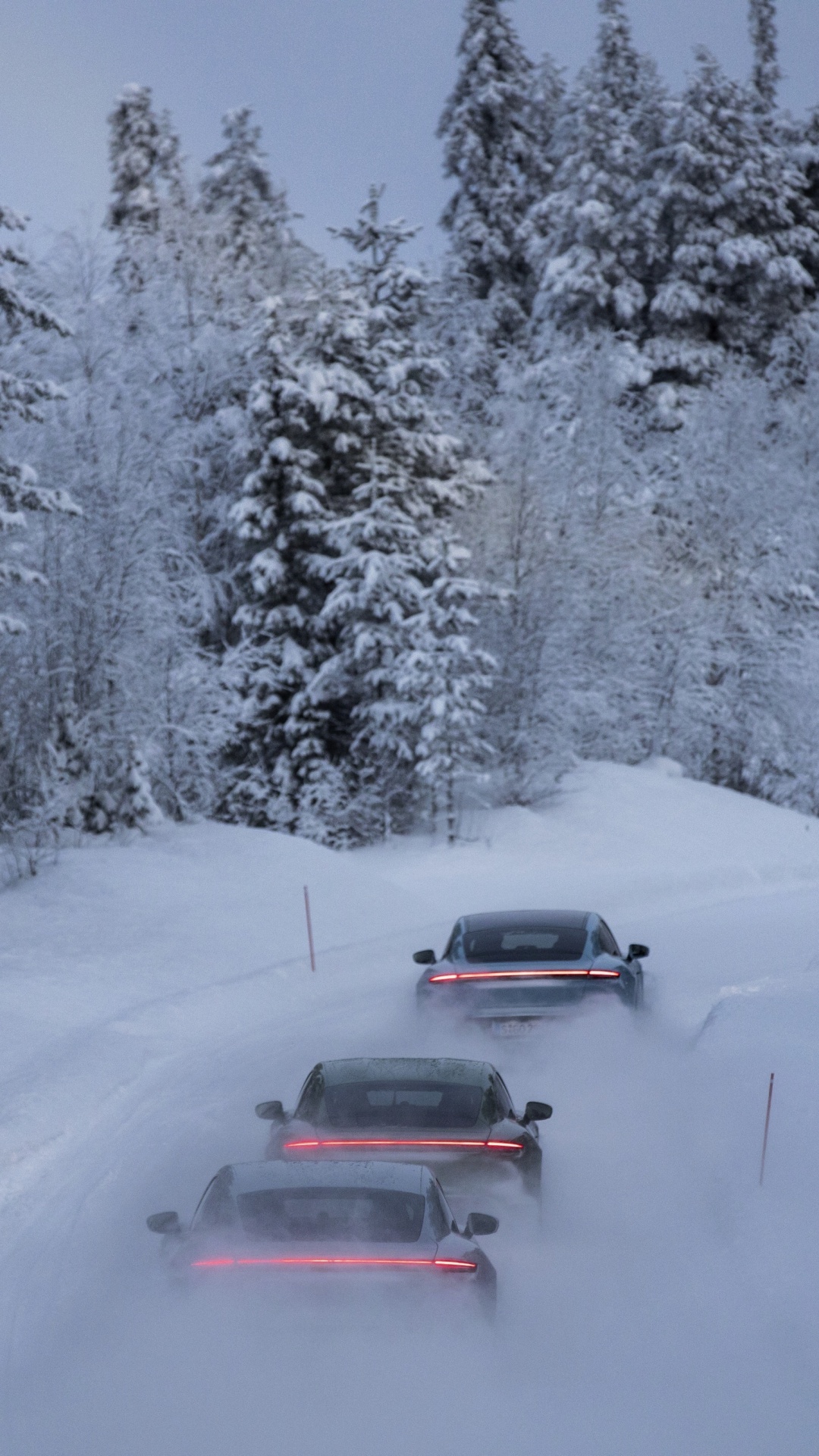 Nieve, Porsche, Porsche Taycan, Neumatico, Rueda. Wallpaper in 1080x1920 Resolution