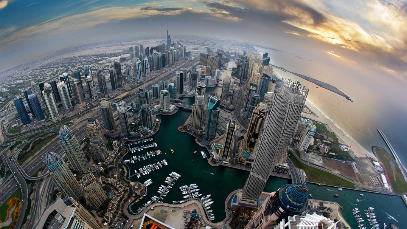 Aerial View of City Buildings During Daytime. Wallpaper in 1366x768 Resolution