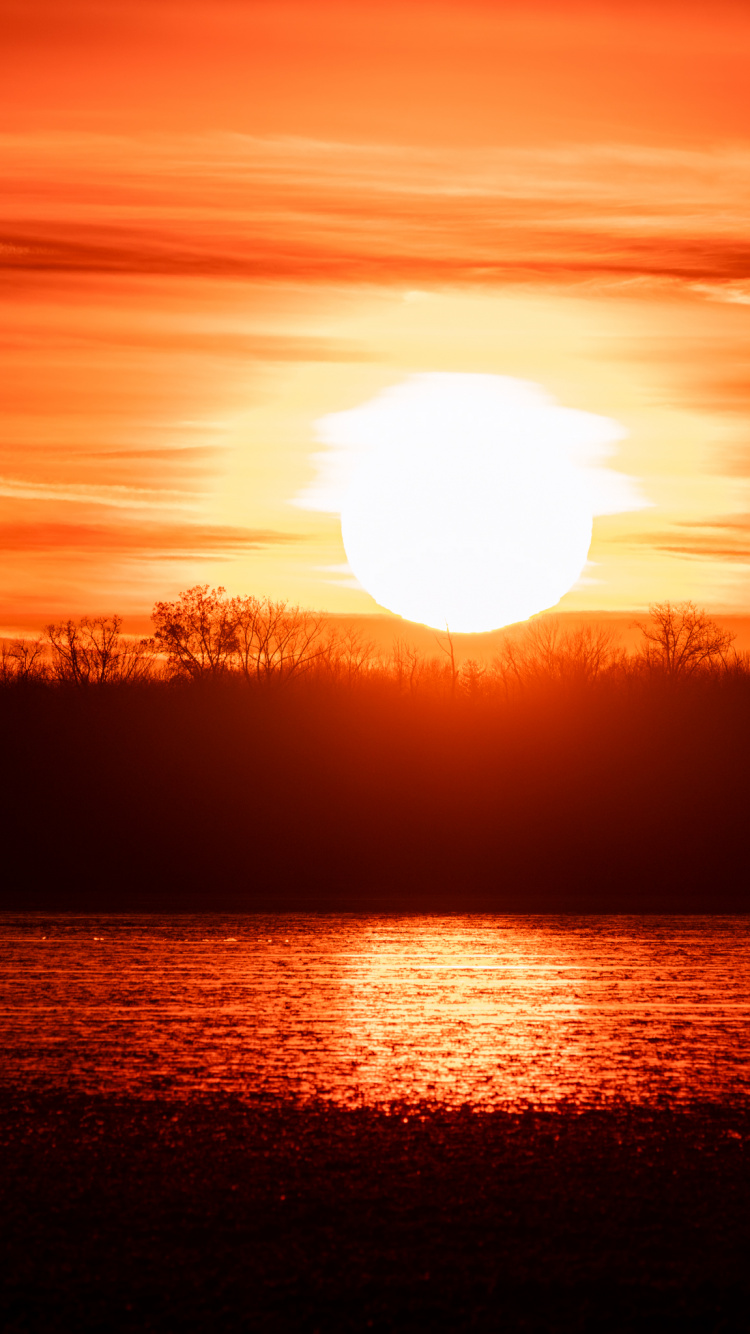 Sunrise, Afterglow, Sunset, Evening, Red. Wallpaper in 750x1334 Resolution