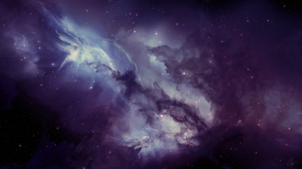 Ilustración de Galaxia Blanca y Azul. Wallpaper in 1280x720 Resolution